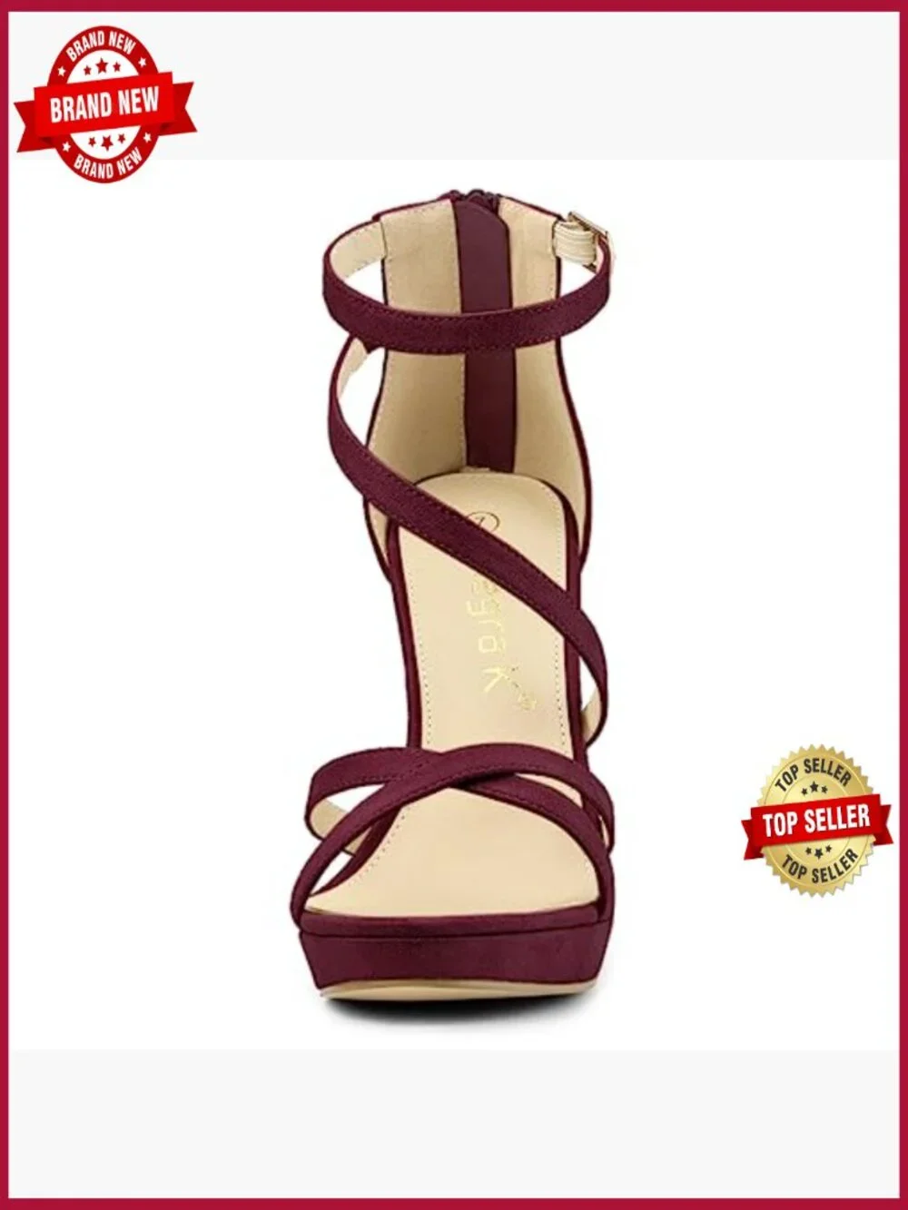 Strappy Platform Stiletto Heel Sandals, Open Toe, Ankle Strap, Back Zip
